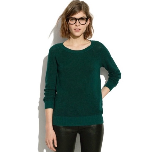 MADEWELL Women’s Bridgeview Waffle Knit Pullover Sweater Size Large, 100% Cotton - Picture 2 of 12